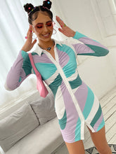 Colorful Button Front Ruched Bust Bodycon Dress Sai Feel